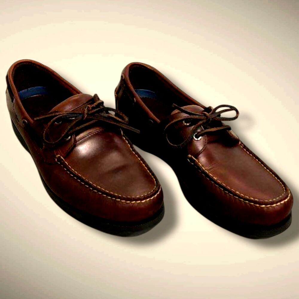 NWOB Men's 11.5 DOCKERS "Castaway" Burgundy Smooth Leather Non Slip Boat Shoe
